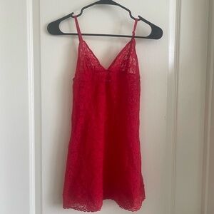 Victoria’s Secret red lace slip nightie nightgown lingerie